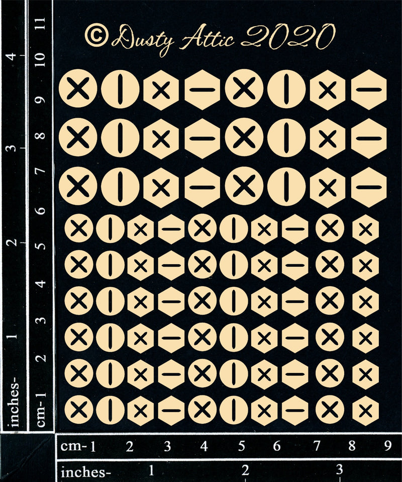 Dusty Attic Chipboard 4x4 - Screw Heads, DA2879