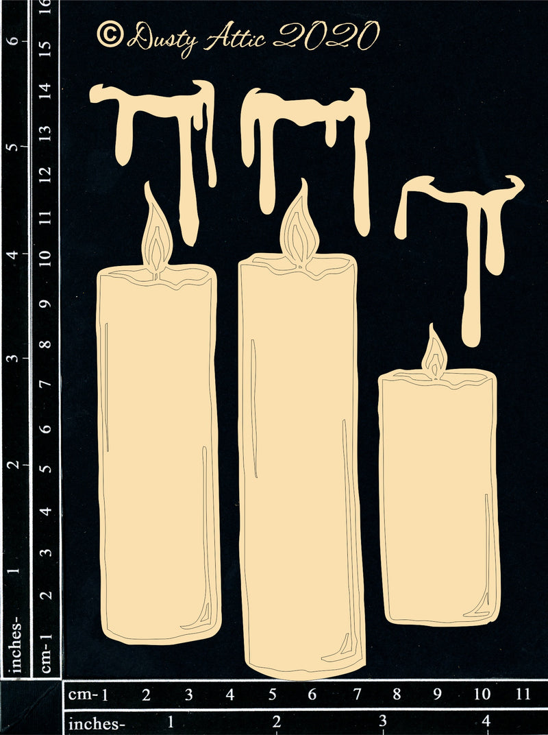 Dusty Attic Chipboard 4x6 - Candles Large, DA2914