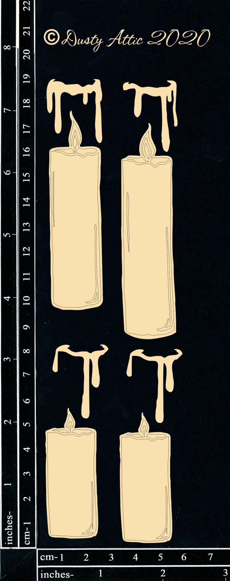 Dusty Attic Chipboard 3x8 - Candles Small, DA2915