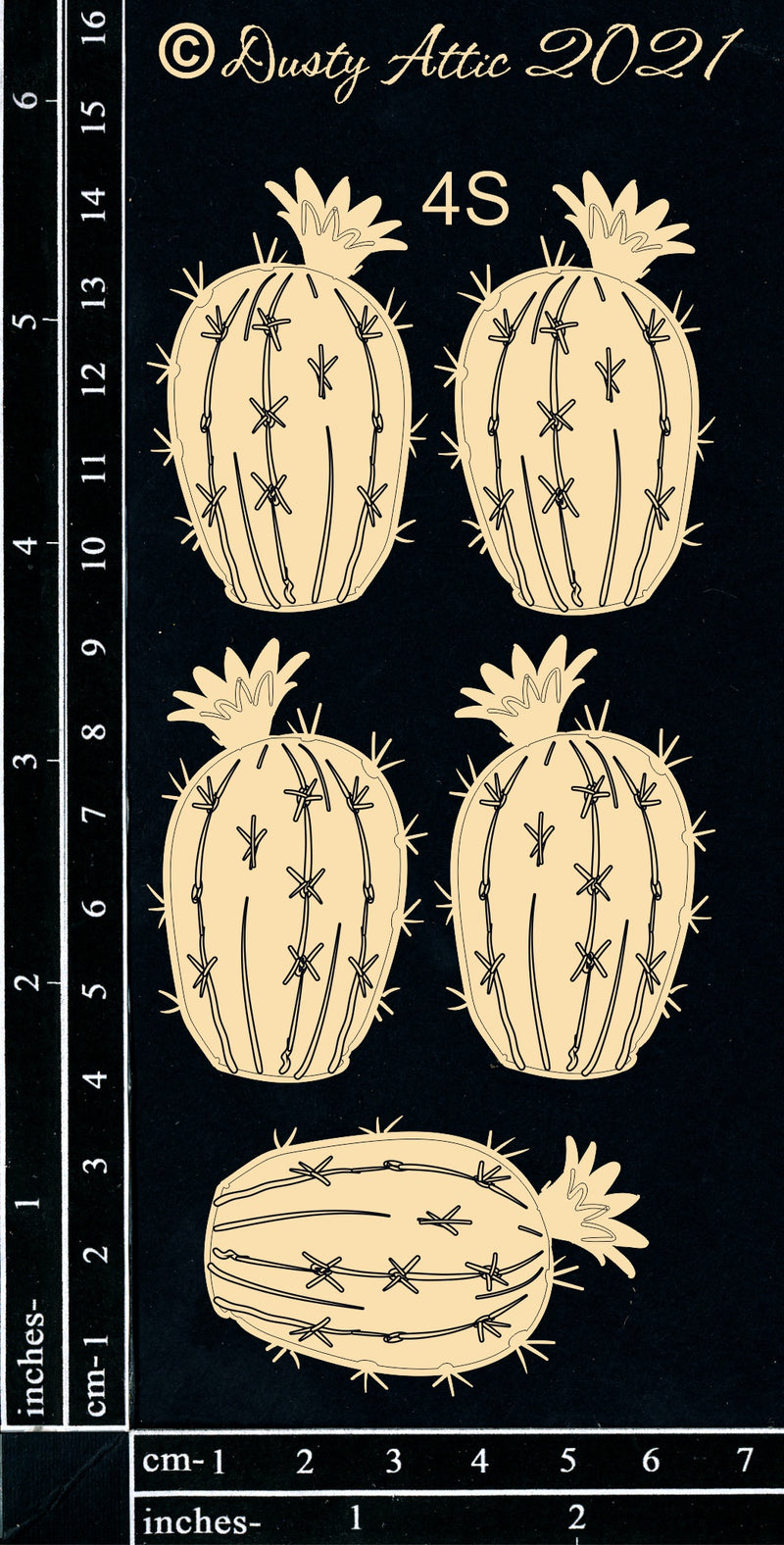 Dusty Attic Chipboard 3x6 - Cactus