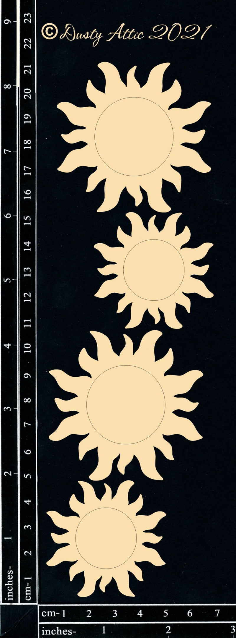 Dusty Attic Chipboard 3x9 - Suns, DA3044