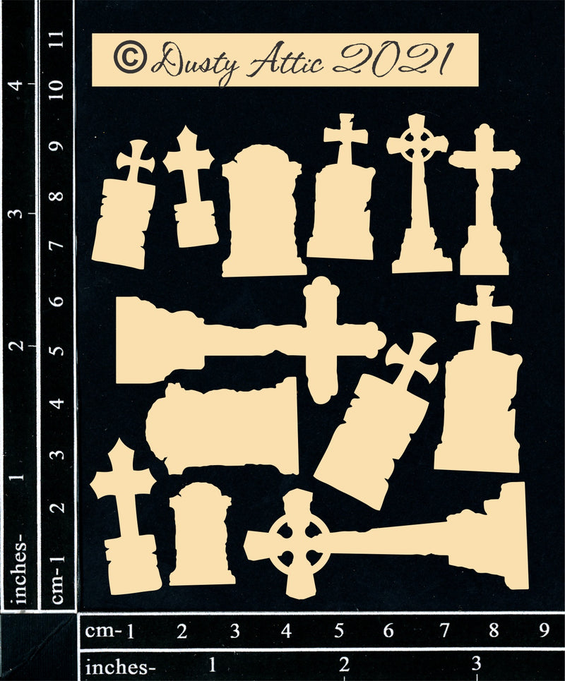 Dusty Attic Chipboard 4x4 - Mini Headstones, DA3064