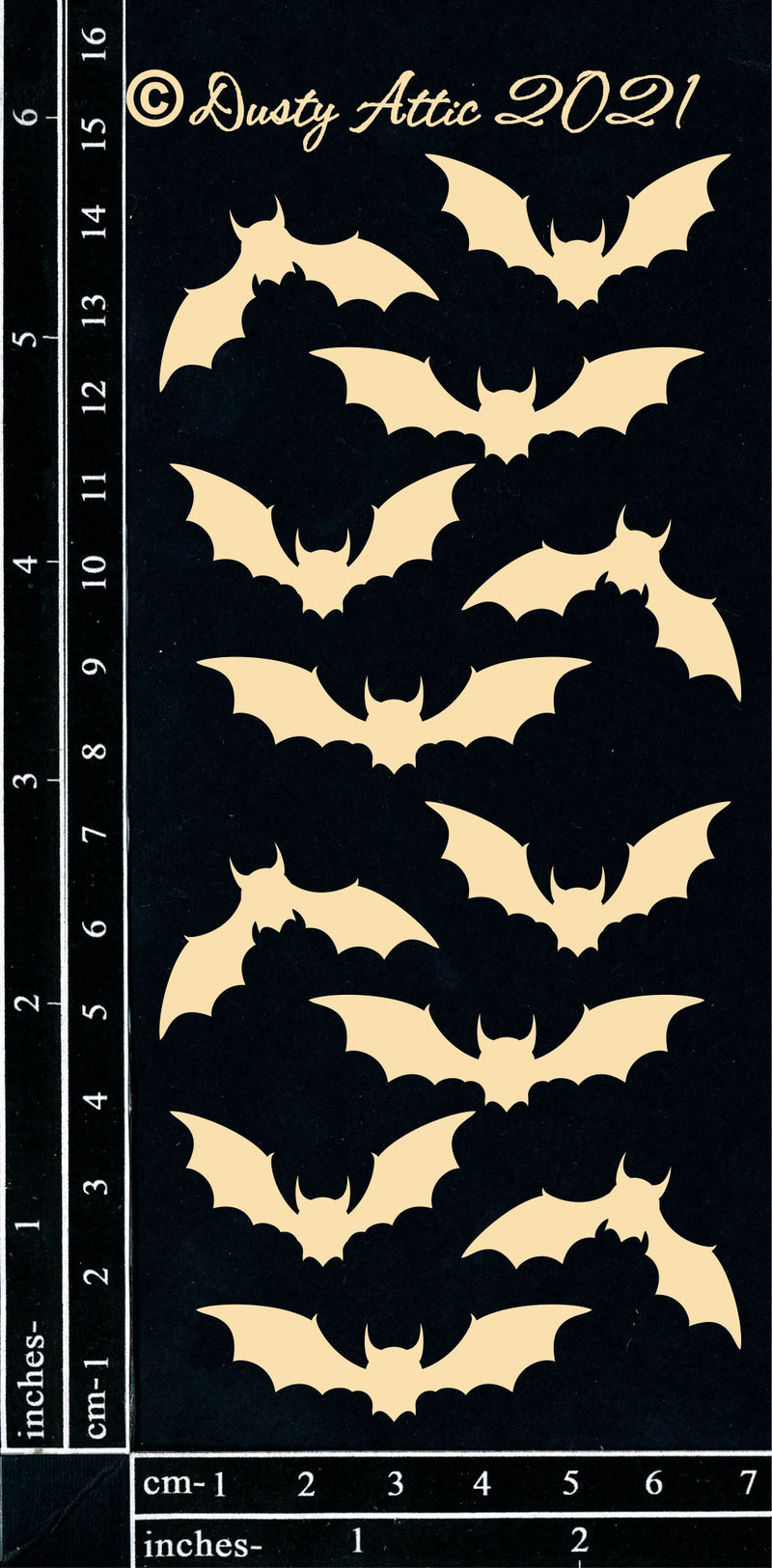 Dusty Attic Chipboard 3x6 - Bats