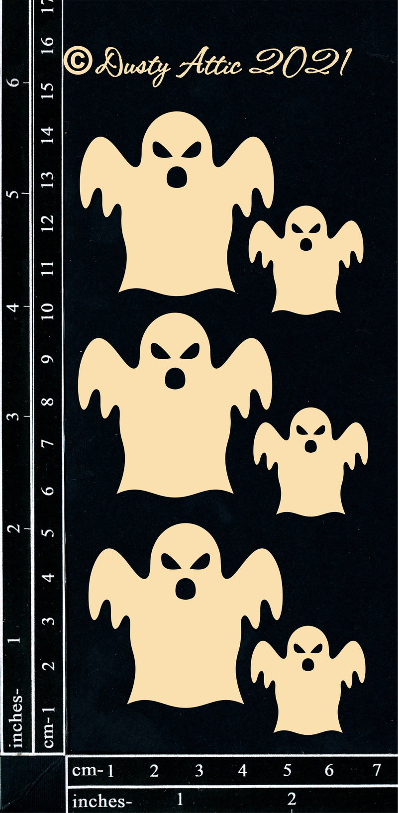 Dusty Attic Chipboard 3x6 - Ghosts, DA3092