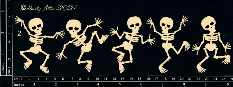 Dusty Attic Chipboard 3x10 - Dancing Skeletons