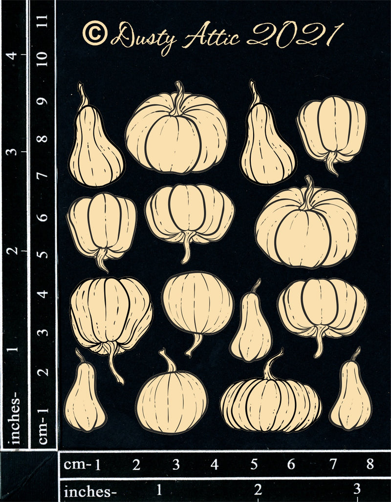 Dusty Attic Chipboard 4x4 - Mini Pumpkins, DA3108