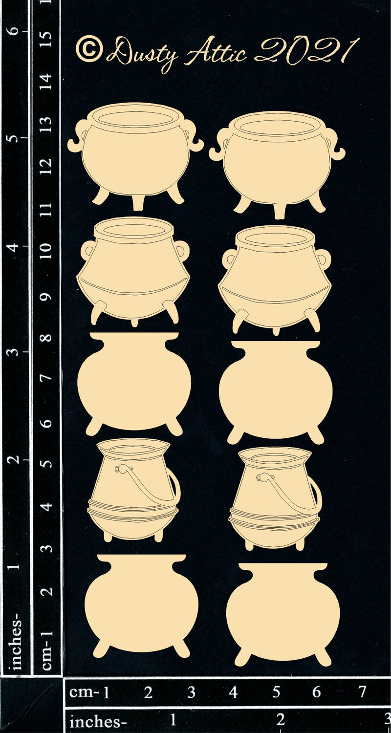 Dusty Attic Chipboard 3x6  - Cauldrons Small, DA3114