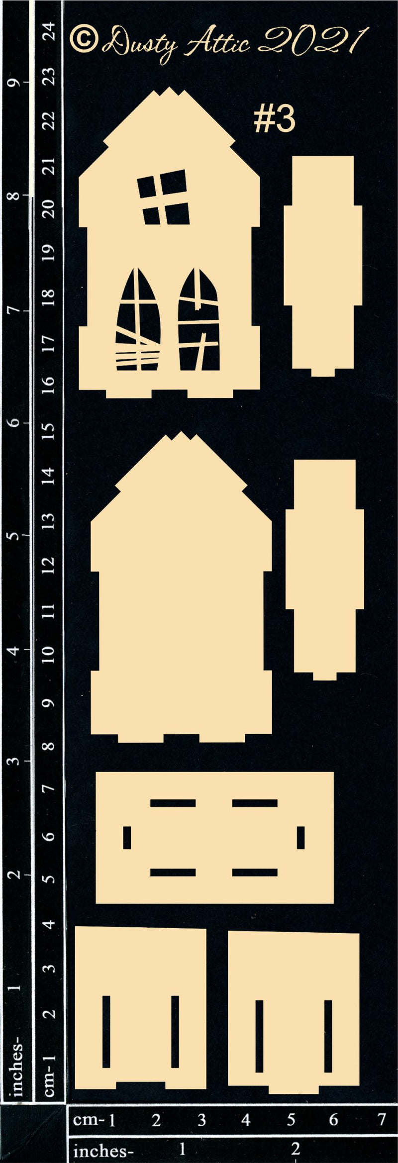 Dusty Attic Chipboard 3x9 - 3D Haunted House