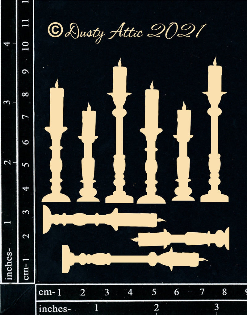 Dusty Attic Chipboard 3x4 - Candlesticks Small, DA3180