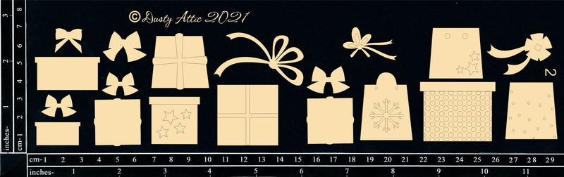 Dusty Attic Chipboard 3x12 - Presents