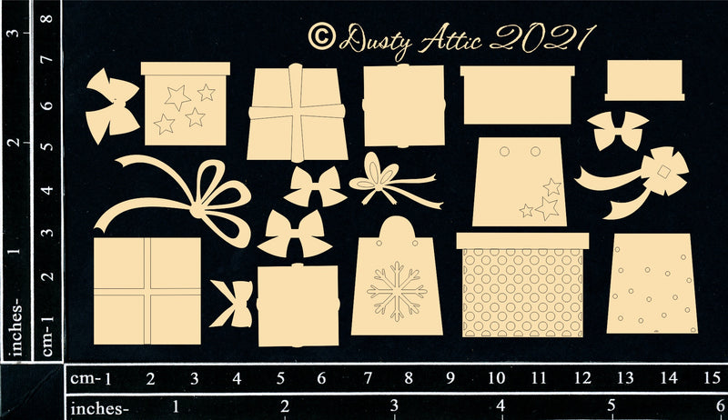 Dusty Attic Chipboard 3x6 - Presents