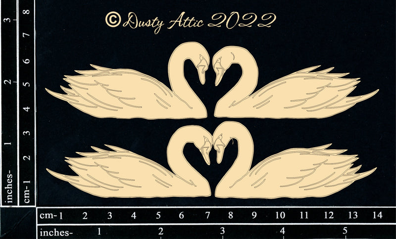 Dusty Attic Chipboard 3x6 - Swans, DA3244