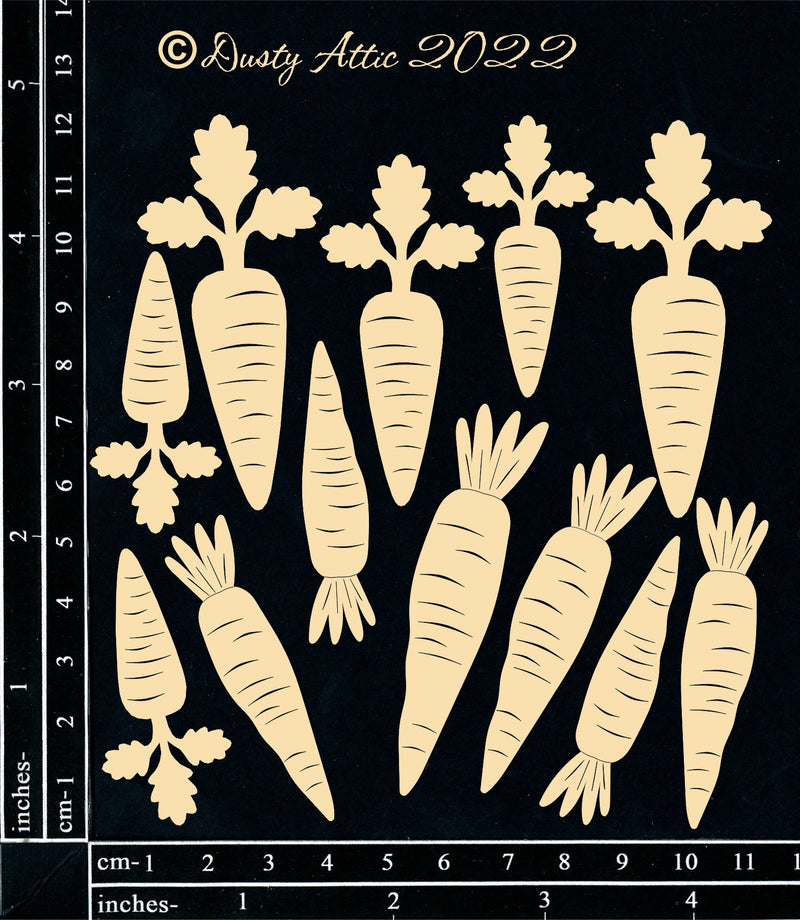 Dusty Attic Chipboard 5x5 - Carrots, DA3279