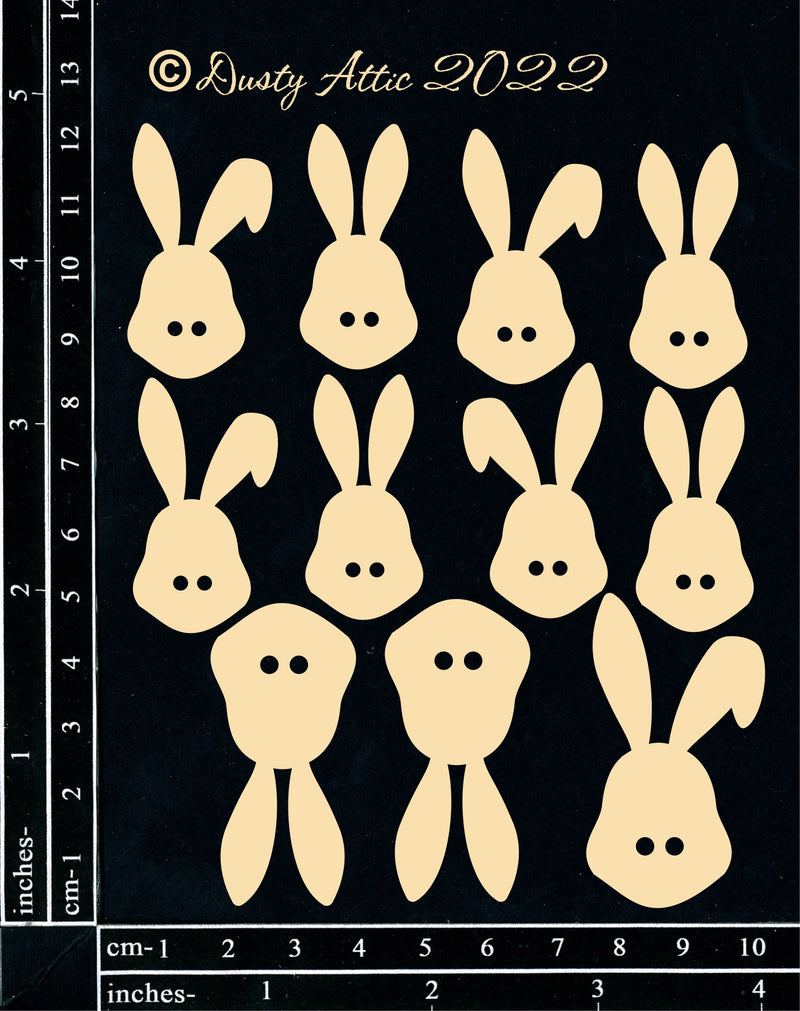 Dusty Attic Chipboard 5x5 - Bunny Buttons, DA3280