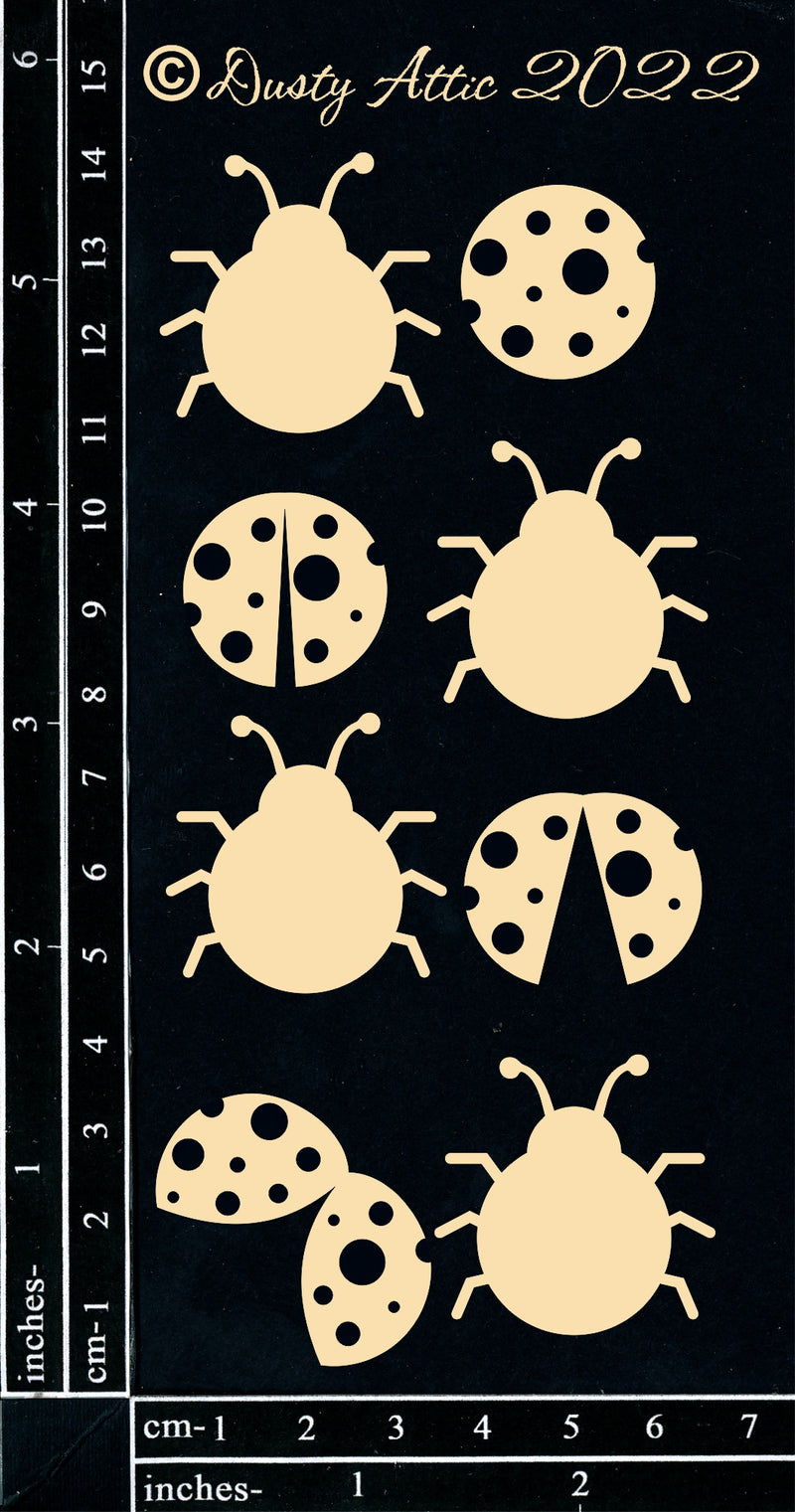 Dusty Attic Chipboard 3x6 - Lady Bugs, DA3352