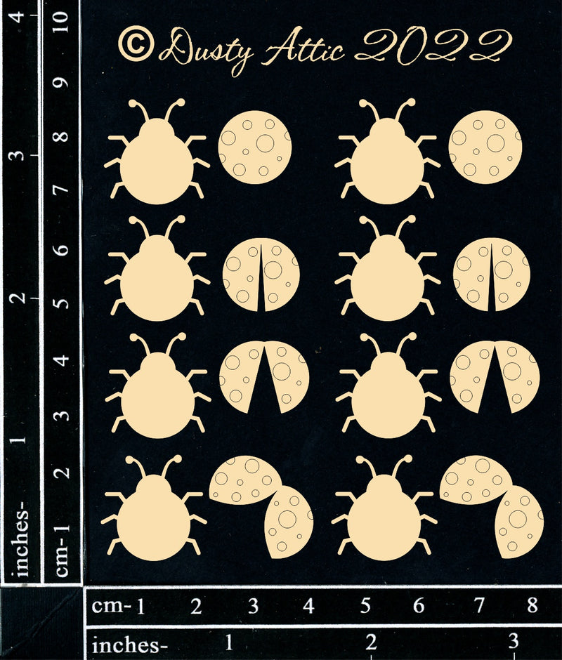 Dusty Attic Chipboard 3x4 - Mini Lady Bugs, DA3353