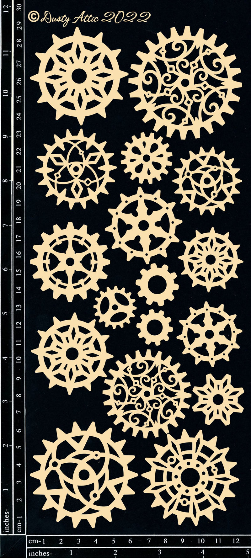 Dusty Attic Chipboard 5x12 - Industrial Jumbo Gears