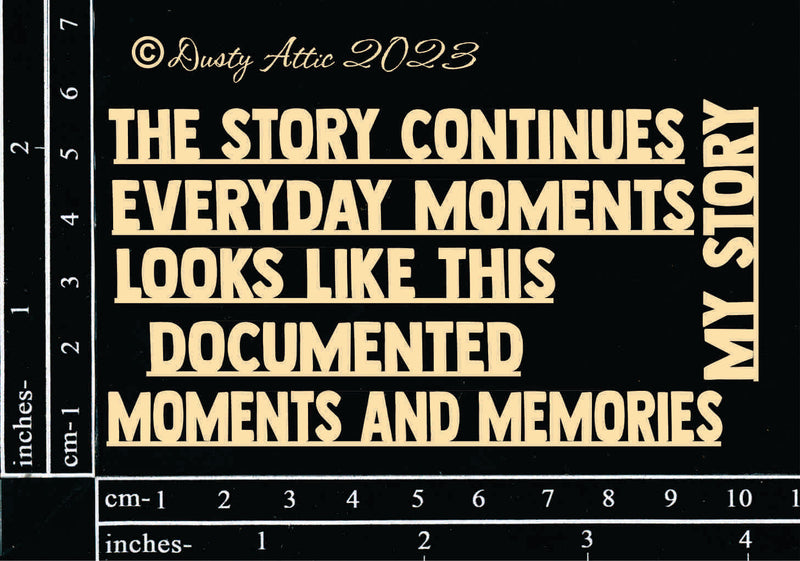 Dusty Attic Chipboard 3x5 - The Story Continues, DA3416