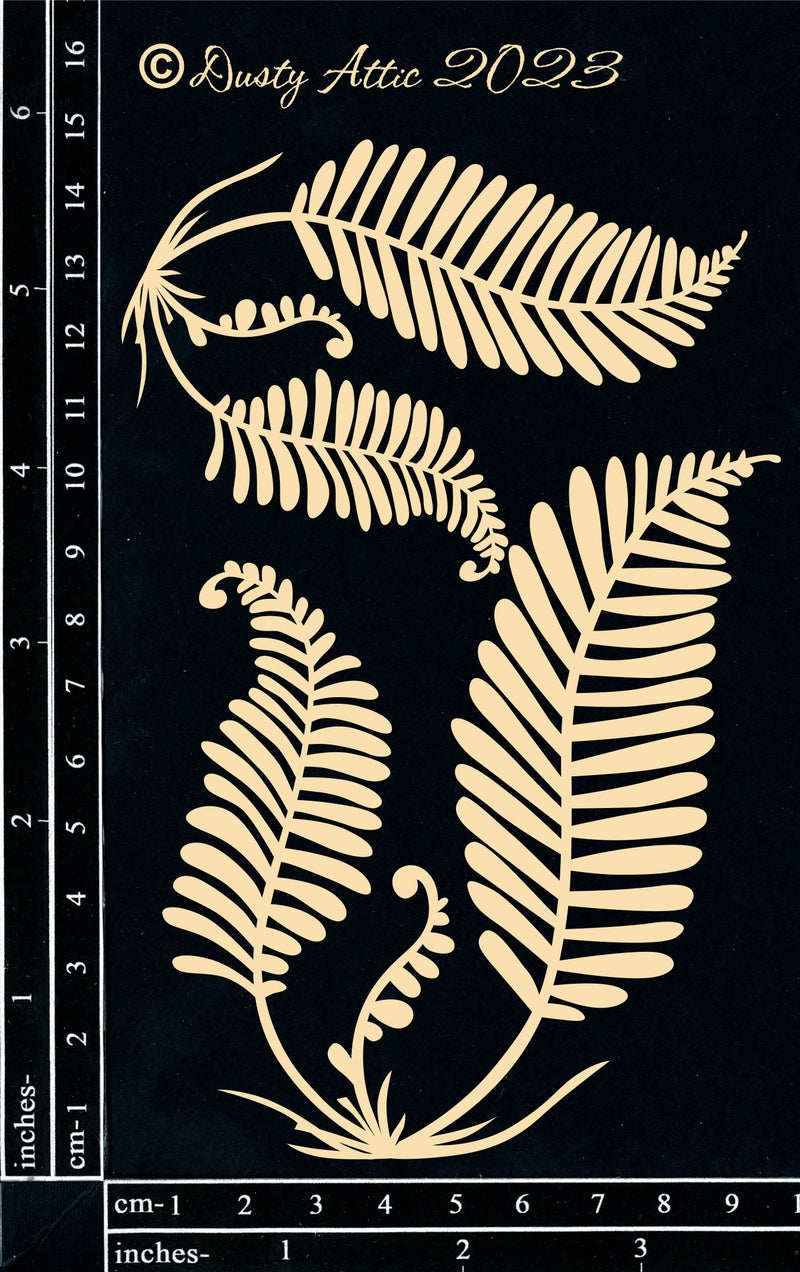 Dusty Attic Chipboard 4x6 - Forest Ferns