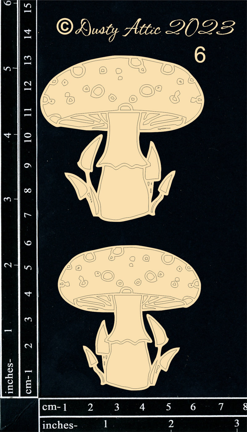 Dusty Attic Chipboard 3x6 - Magic Mushrooms