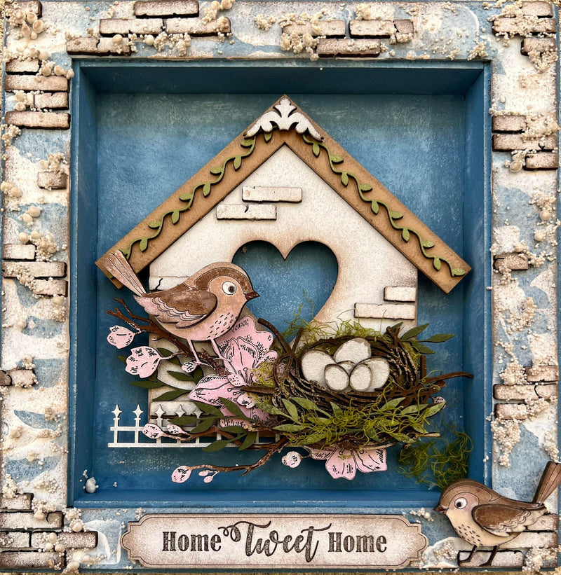 Dusty Attic Chipboard 12x12 - Spring Shadow Box