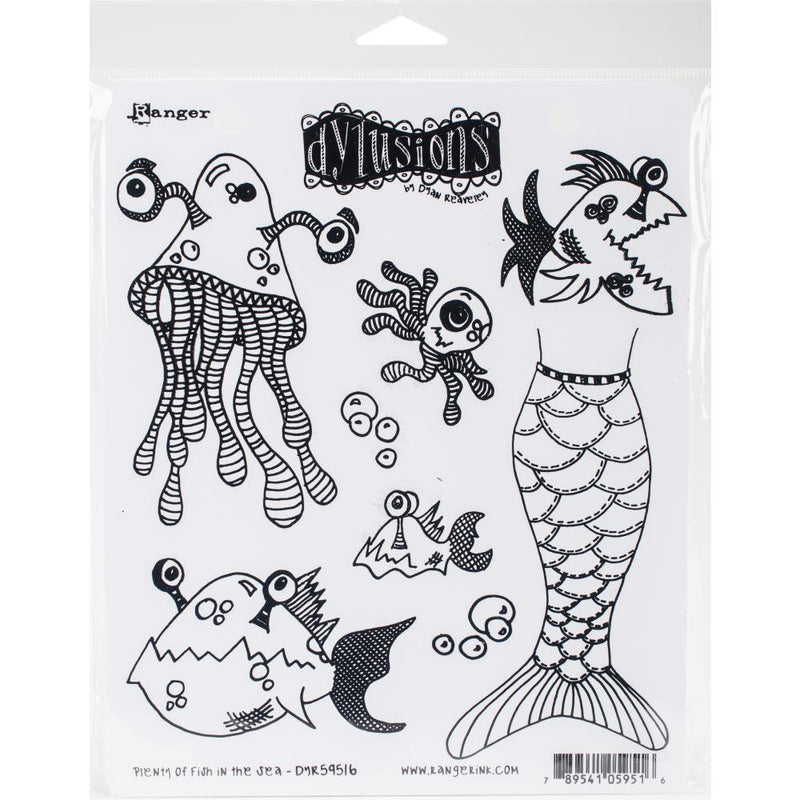 Dyan Reaveley's Dylusions Stamp Set 8.5"X7"  - Plenty of Fish in the Sea, DYR59516