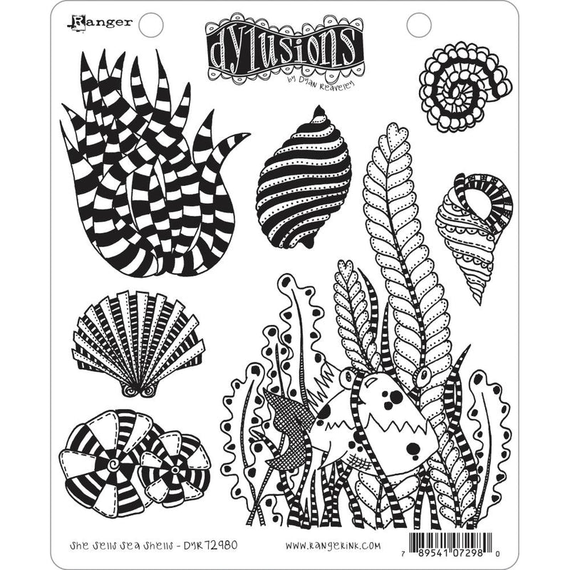 Dyan Reaveley's Dylusions Stamp Set 8.5"X7"  - She Sells Sea Shells, DYR72980