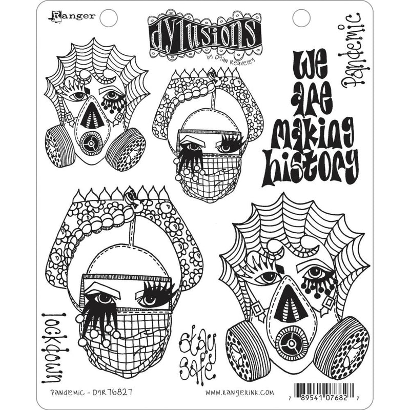 Dyan Reaveley's Dylusions Stamp Set 8.5"X7"  - Pandemic, DYR76827