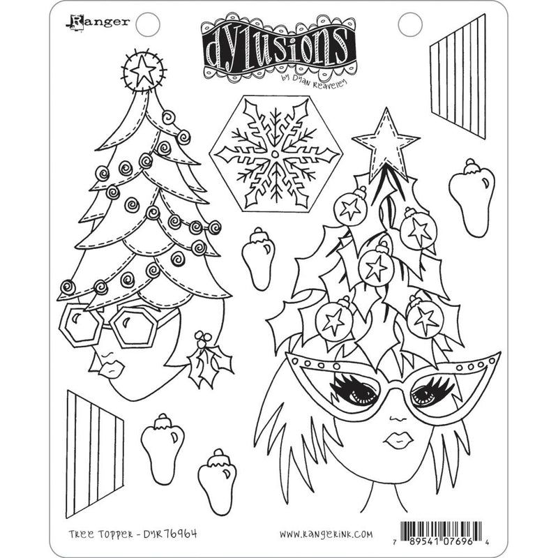 Dyan Reaveley's Dylusions Stamp Set 8.5"X7"  - Tree Topper, DYR 76964