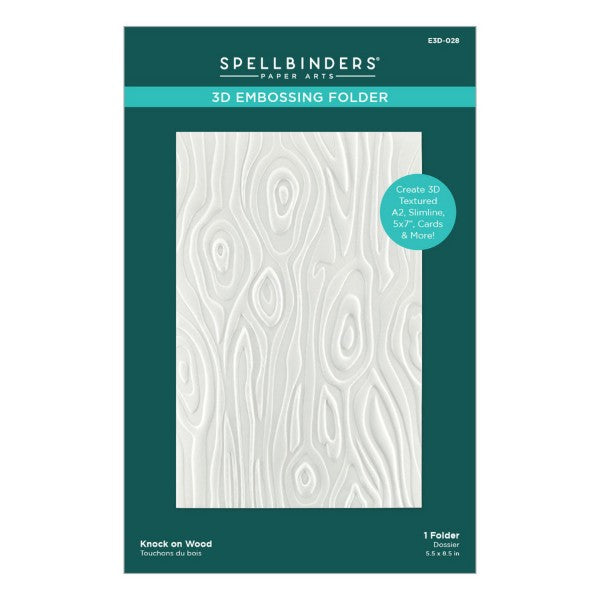 Spellbinders 3D Embossing Folder - Knock on Wood, E3D-028