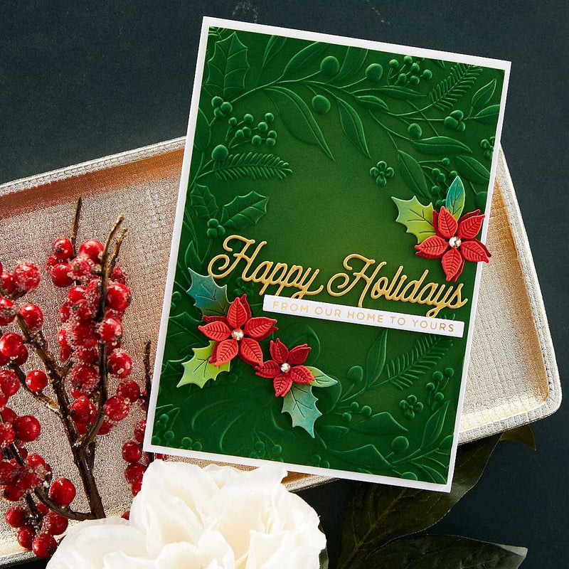 Spellbinders 3D Embossing Folder - Holiday Floral Swag, E3D-041