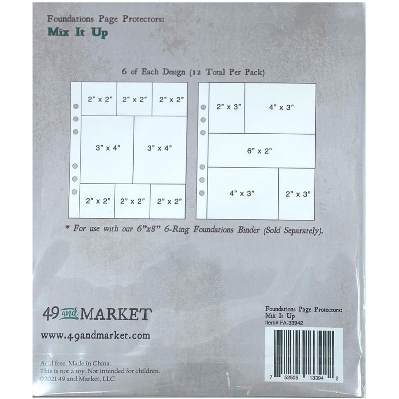 49 and Market Foundations Page Protectors 6x8 - Mix It Up, FA33942