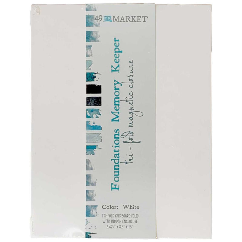 49 And Market Foundations Memory Keeper - White Tri-Fold Chipboard Folio, FA35410