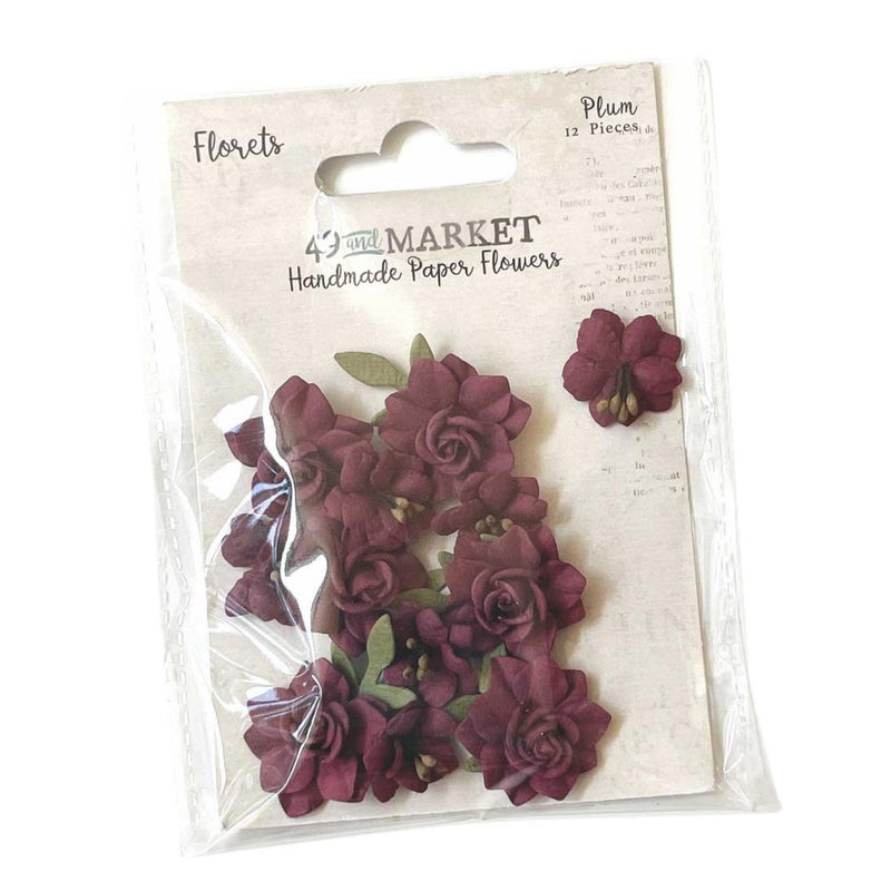 49 and Market Paper Flowers - Florets - Plum, FM-38961