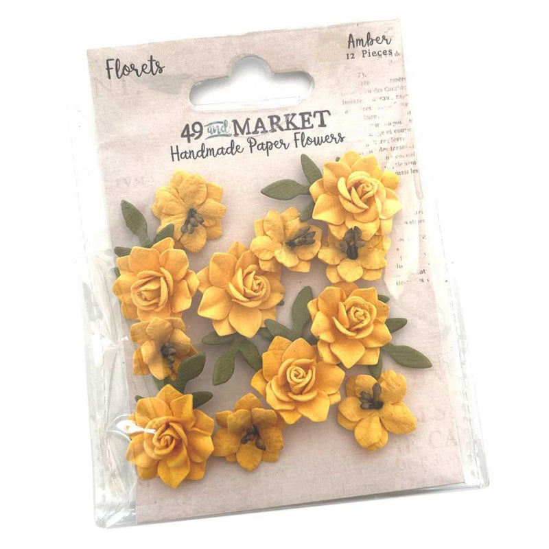 49 and Market Paper Flowers - Florets - Amber, FM-38985