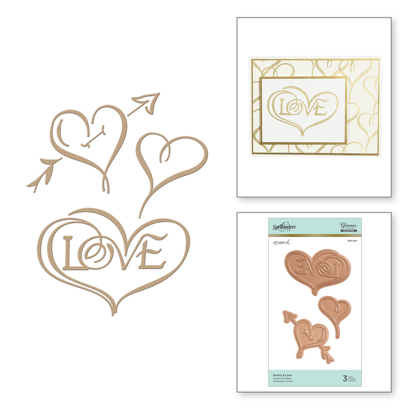 Glimmer Hot Foil Plate by Paul Antonio -  Hearts & Love, GLP-014