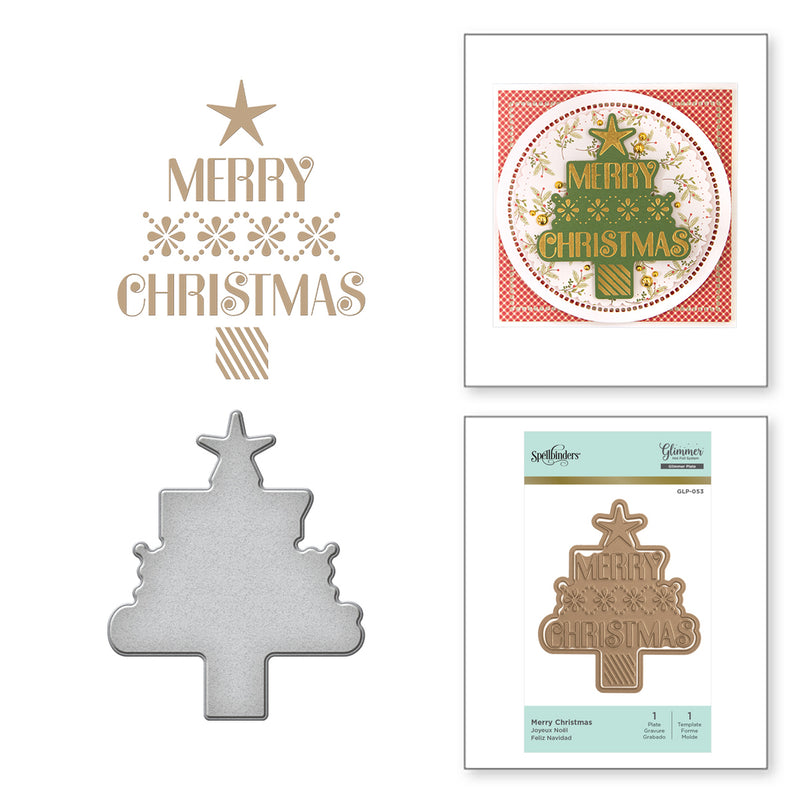 Glimmer Hot Foil Plate -  Merry Christmas, GLP-053 Retired