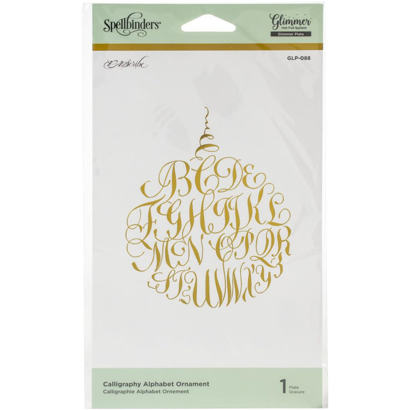 Glimmer Hot Foil Plate - Calligraphy Alphabet Ornament, GLP-088 Retired