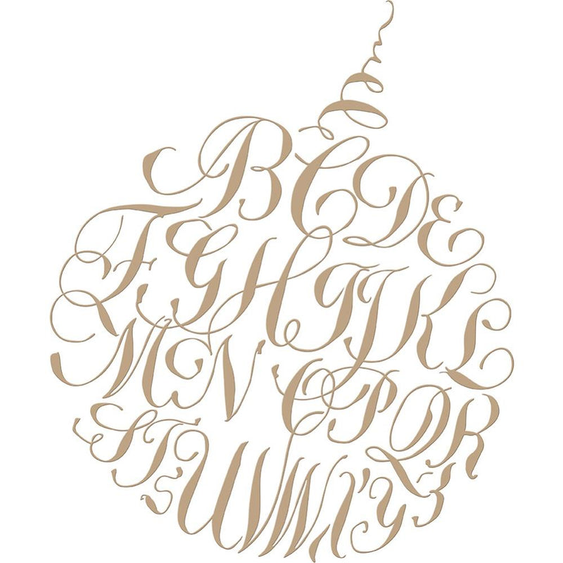 Glimmer Hot Foil Plate - Calligraphy Alphabet Ornament, GLP-088 Retired