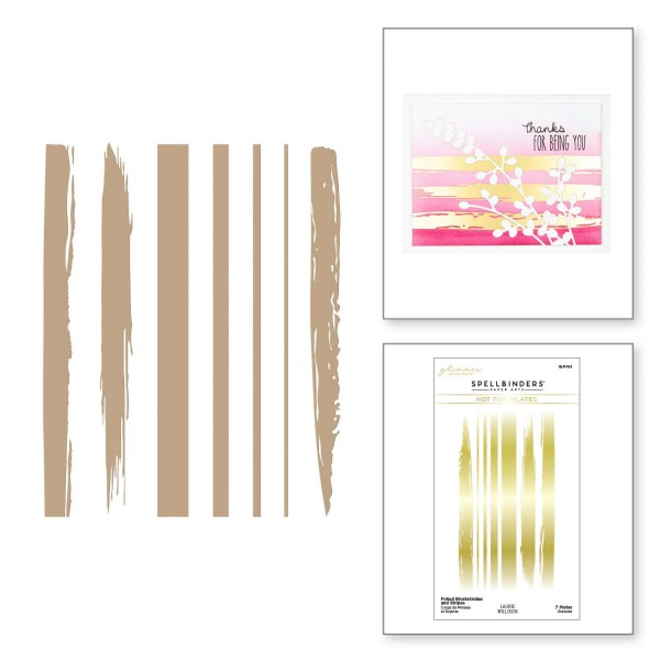 Spellbinders Glimmer Hot Foil Plate - Foiled Brushstrokes & Stripes, GLP-163