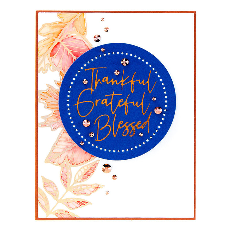 Spellbinders Glimmer Hot Foil Plate - Stylish Script Thankful, GLP-205