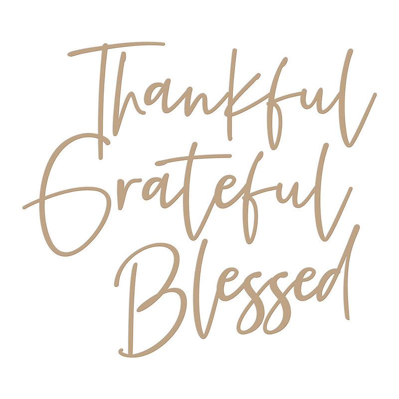 Spellbinders Glimmer Hot Foil Plate - Stylish Script Thankful, GLP-205