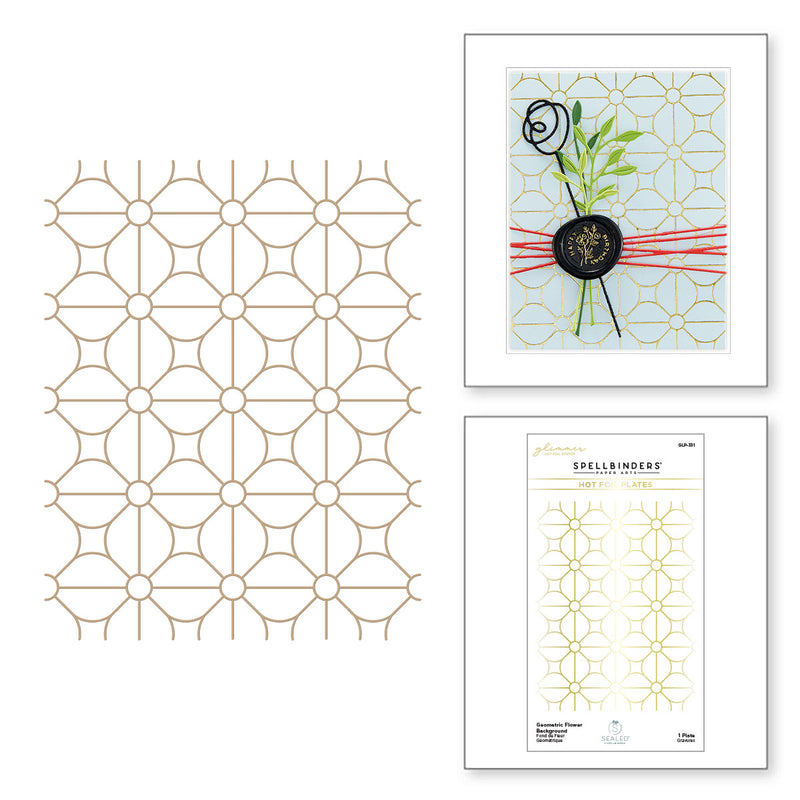 Spellbinders Glimmer Hot Foil Plate - Geometric Flower Background, GLP-331