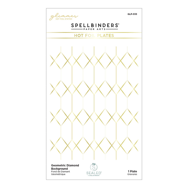 Spellbinders Glimmer Hot Foil Plate - Geometric Diamond Background, GLP-333