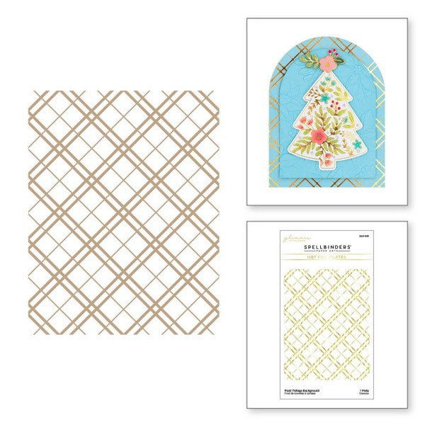 Spellbinders Glimmer Plate - Plaid Tidings Background, GLP-343