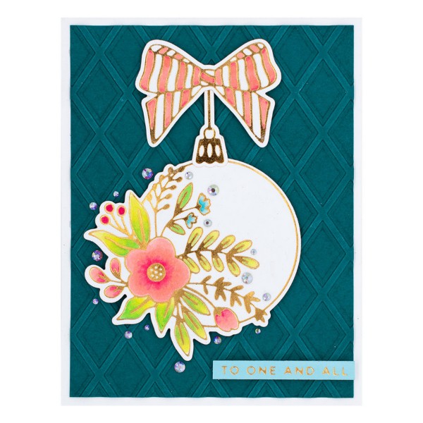 Spellbinders Glimmer Hot Foil Plate & Die Set - Blooming Ornament, GLP-349