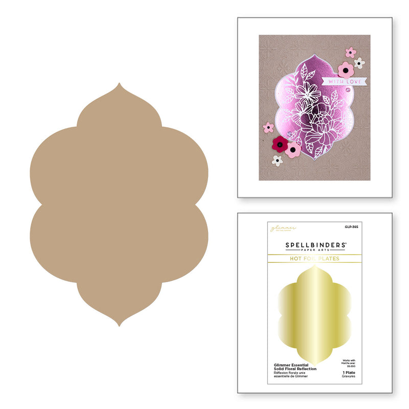 Spellbinders Glimmer Hot Foil Plate - Glimmer Essential Solid Floral Reflection, GLP-365