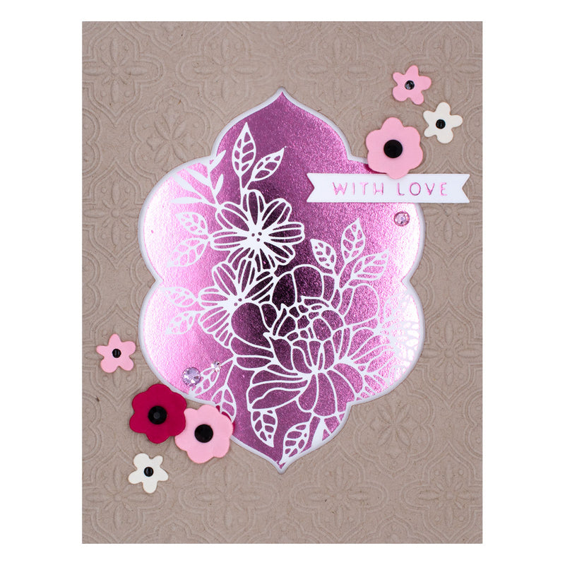 Spellbinders Glimmer Hot Foil Plate - Glimmer Essential Solid Floral Reflection, GLP-365