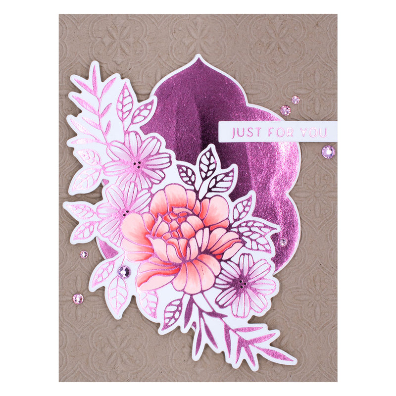 Spellbinders Glimmer Hot Foil Plate & Die Set -Glimmering Just For You, GLP-366