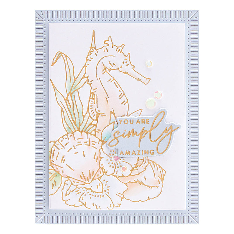 Spellbinders Glimmer Plate & Die Set - Seahorse Floral, GLP-371